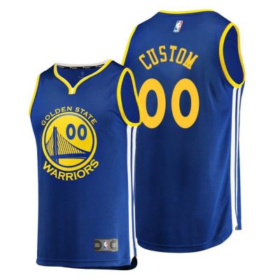 Men Custom Golden State Warriors #00 Blue Icon Replica Jersey