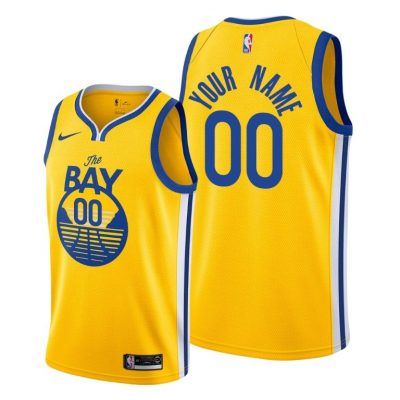 Men Custom Golden State Warriors #00 Men 2019-20 Statement Jersey