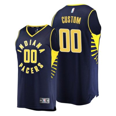 Men Custom Indiana Pacers #00 Navy Icon Replica Jersey