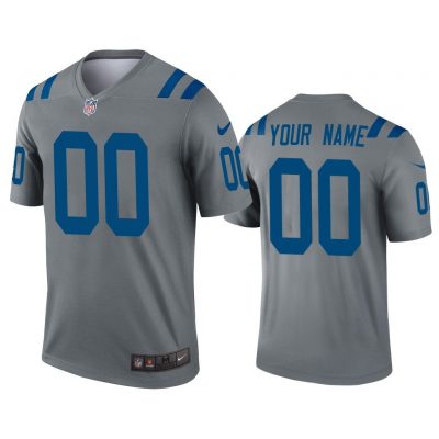 Men Custom Indianapolis Colts Gray Inverted Legend Jersey