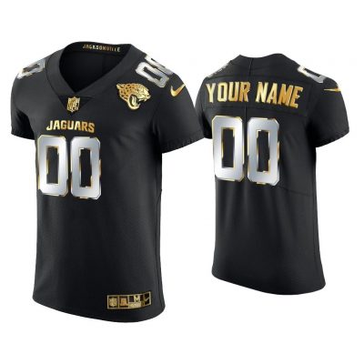 Men Custom Jacksonville Jaguars Black Golden Edition Elite Jersey