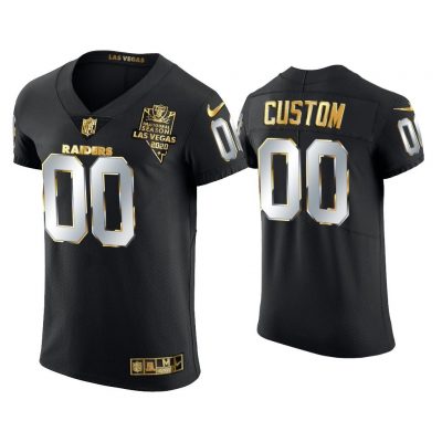 Men Custom Las Vegas Raiders Black Golden Edition Elite Jersey