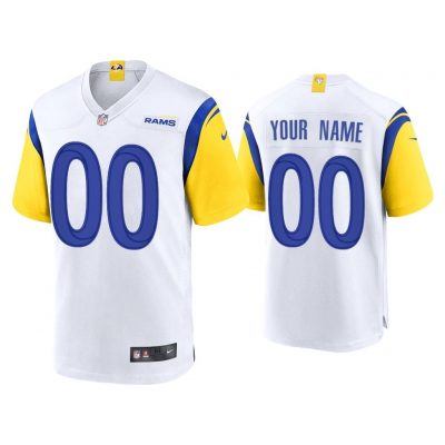 Men Custom Los Angeles Rams White Alternate Game Jersey