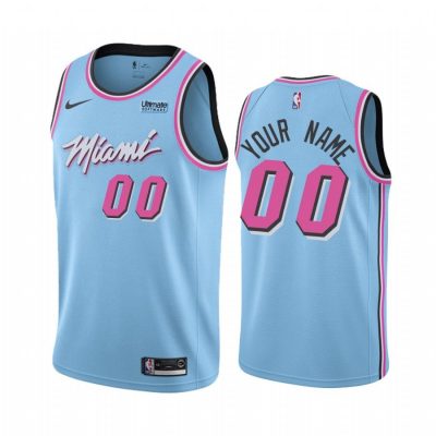 Men Custom Miami Heat #00 Blue 2019-20 City Jersey