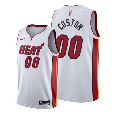 Men Custom Miami Heat #00 White Association Jersey