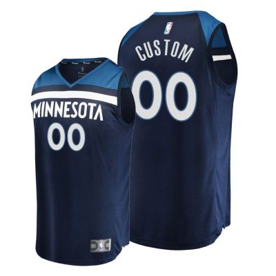 Men Custom Minnesota Timberwolves #00 Navy Icon Replica Jersey