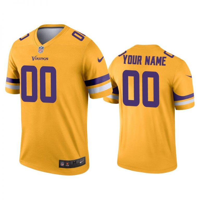 Men Custom Minnesota Vikings Gold Inverted Legend Jersey