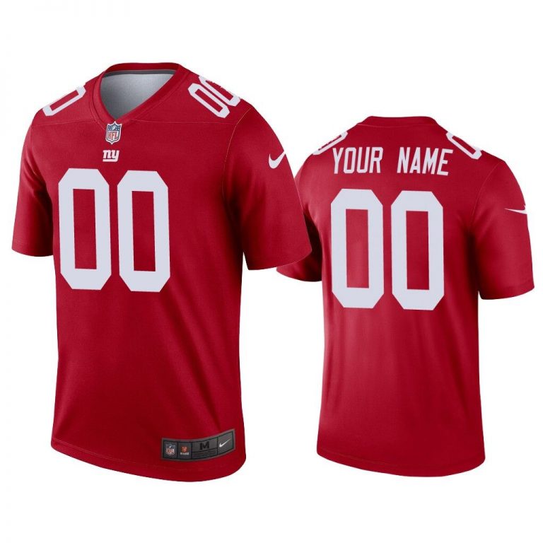 Men Custom New York Giants Red Inverted Legend Jersey