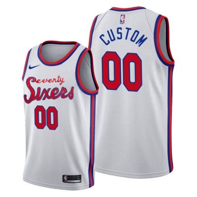 Men Custom Philadelphia 76ers 2019-20 Classic White Jersey