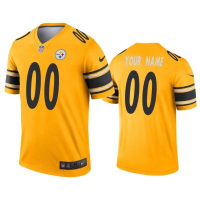 Men Custom Pittsburgh Steelers Gold Inverted Legend Jersey