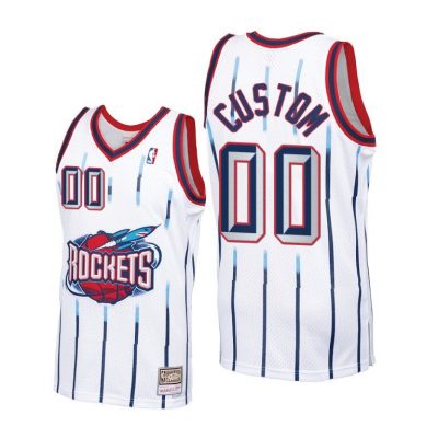 Men Custom Rockets #00 Hardwood Classics Throwback 90S Jersey