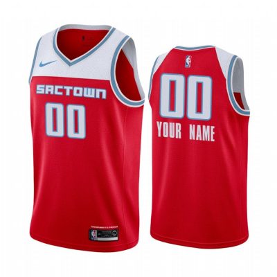 Men Custom Sacramento Kings #00 Red 2019-20 City Jersey