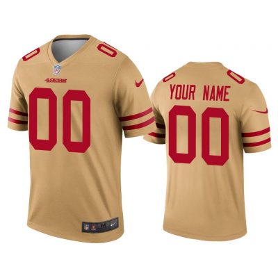 Men Custom San Francisco 49ers Gold Inverted Legend Jersey