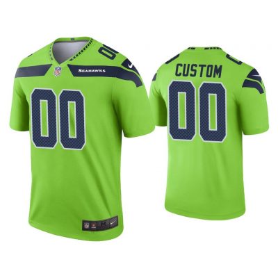 Men Custom Seattle Seahawks Neon Green Legend Jersey