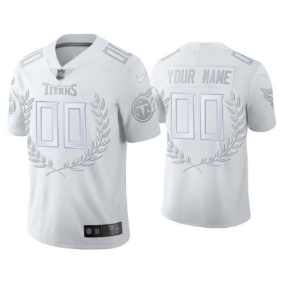 Men Custom Tennessee Titans White Platinum Limited Jersey