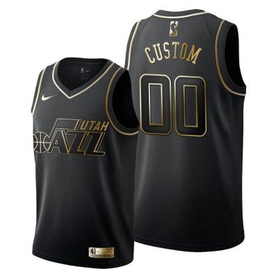 Men Custom Utah Jazz #00 Black Golden Edition Jersey