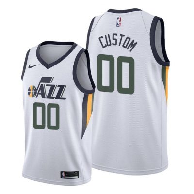 Men Custom Utah Jazz #00 White Association Jersey