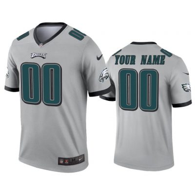 Men Custom philadelphia Eagles Silver Inverted Legend Jersey