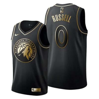 Men D Angelo Russell #0 Minnesota Timberwolves Golden Edition Black Jersey