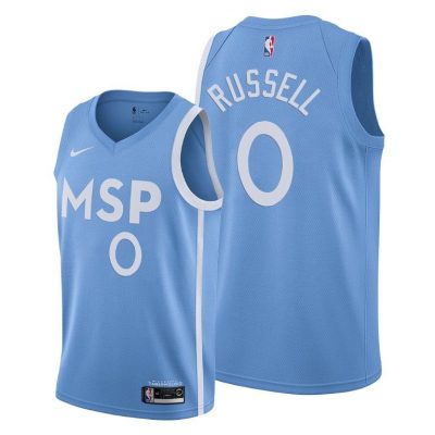 Men D Angelo Russell Minnesota Timberwolves #0 2019-20 City Jersey - Blue