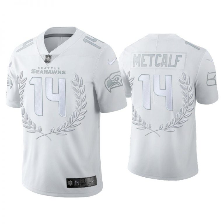 Men D.K. Metcalf Seattle Seahawks White Platinum Limited Jersey