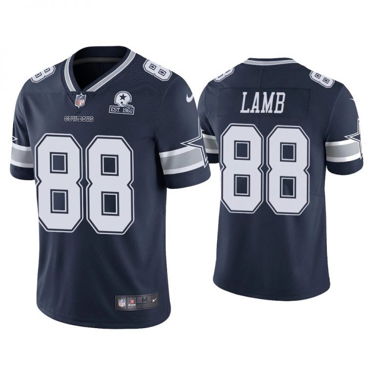 Men Dallas Cowboys 60th Anniversary CeeDee Lamb Navy Limited Jersey