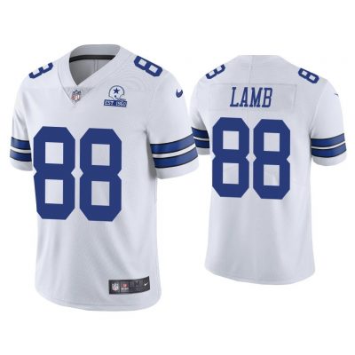 Men Dallas Cowboys 60th Anniversary CeeDee Lamb White Limited Jersey