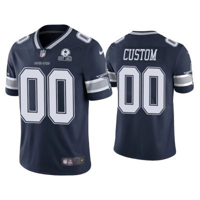 Men Dallas Cowboys 60th Anniversary Custom Navy Limited Jersey