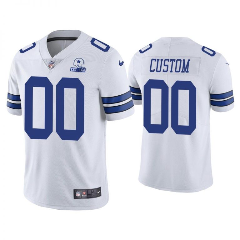 Men Dallas Cowboys 60th Anniversary Custom White Limited Jersey