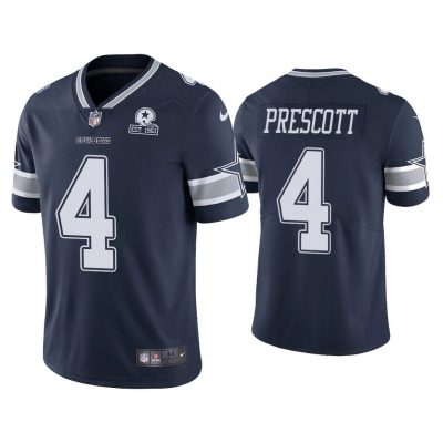 Men Dallas Cowboys 60th Anniversary Dak Prescott Navy Limited Jersey