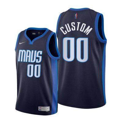 Men Dallas Mavericks #00 Custom Navy 2020-21 Earned Edition Jersey