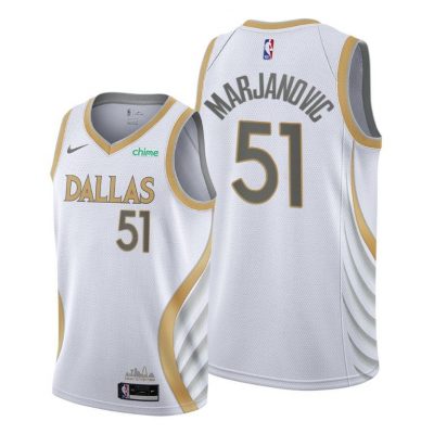 Men Dallas Mavericks #51 Boban Marjanovic White 2020-21 City Edition Jersey Swingman