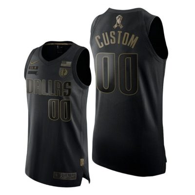 Men Dallas Mavericks Custom 2020 Salute To Service Black Jersey