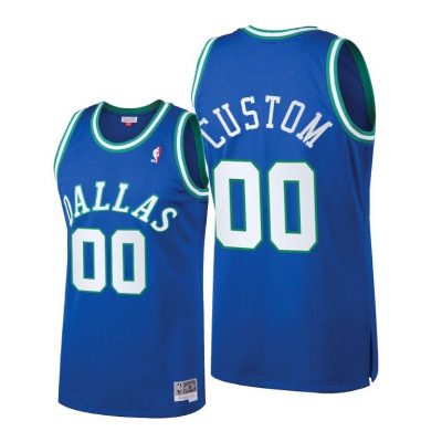 Men Dallas Mavericks Custom Throwback Blue Jersey