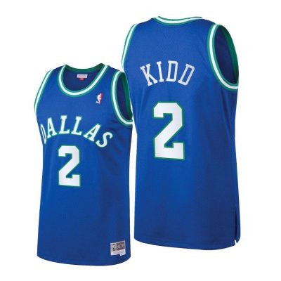 Men Dallas Mavericks Jason Kidd Throwback Blue Jersey