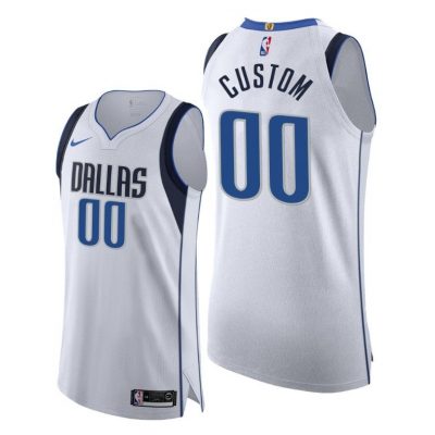 Men Dallas Mavericks White Custom Association 2019-20 Jersey