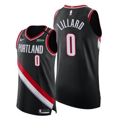 Men Damian Lillard #0 Blazers Black Mamba Inspired Jersey 2020 Honors Kobe