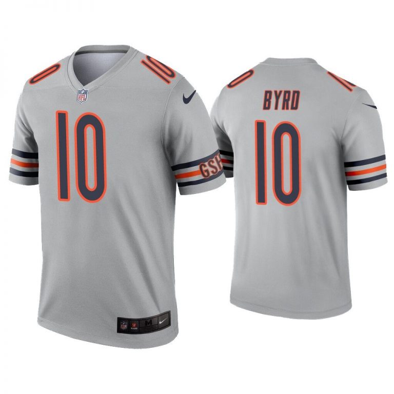 Men Damiere Byrd Chicago Bears Silver Inverted Legend Jersey