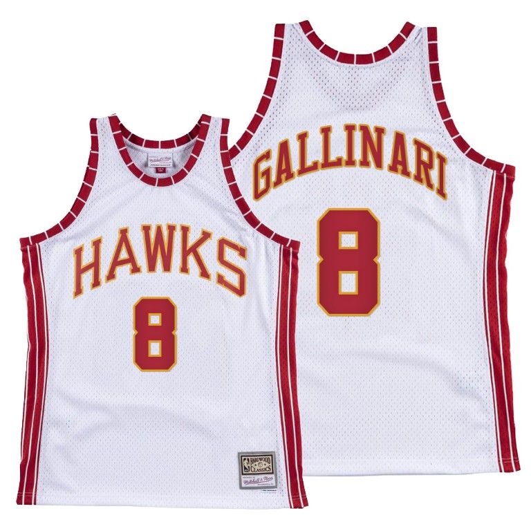 Men Danilo Gallinari Hawks #8 Hardwood Classics Retro Jersey