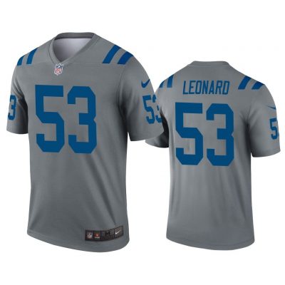 Men Darius Leonard Indianapolis Colts Gray Inverted Legend Jersey