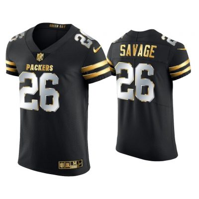Men Darnell Savage Green Bay Packers Black Golden Edition Elite Jersey