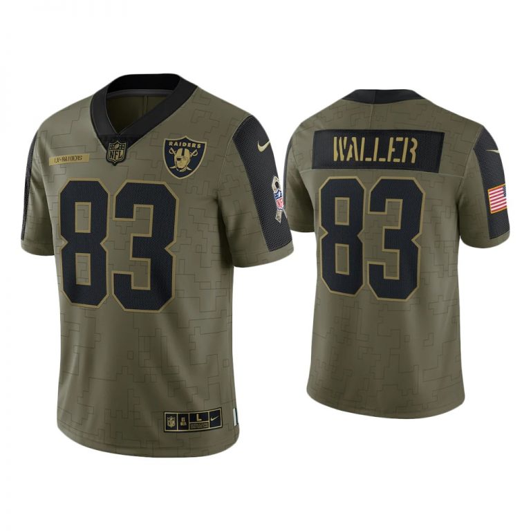 Men Darren Waller Las Vegas Raiders Olive 2021 Salute To Service Limited Jersey