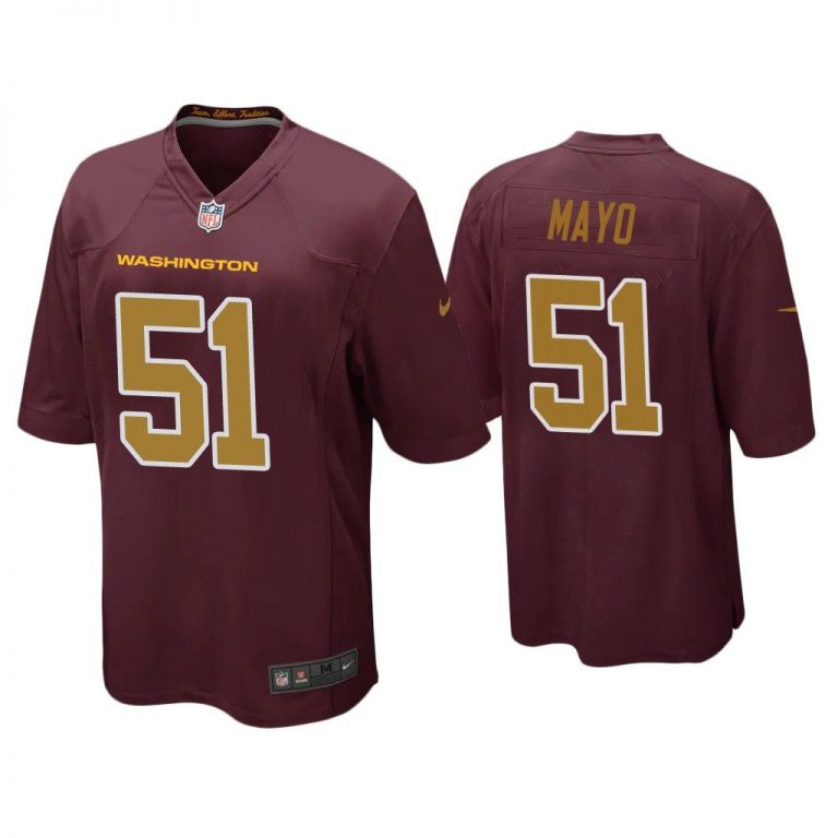 Men David Mayo Washington Football Team Burgundy Alternate Game Jersey