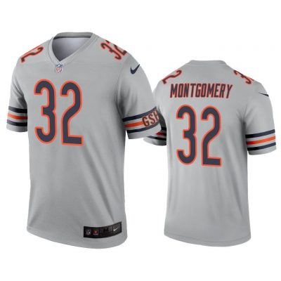 Men David Montgomery Chicago Bears Silver Inverted Legend Jersey