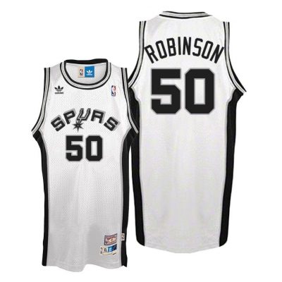 Men David Robinson #50 San Antonio Spurs Soul Hardwood Classics White Jersey