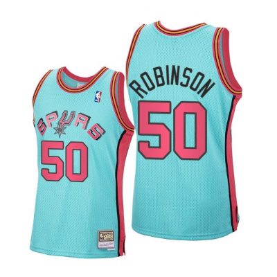 Men David Robinson #50 Spurs Reload Hardwood Classics Blue Jersey