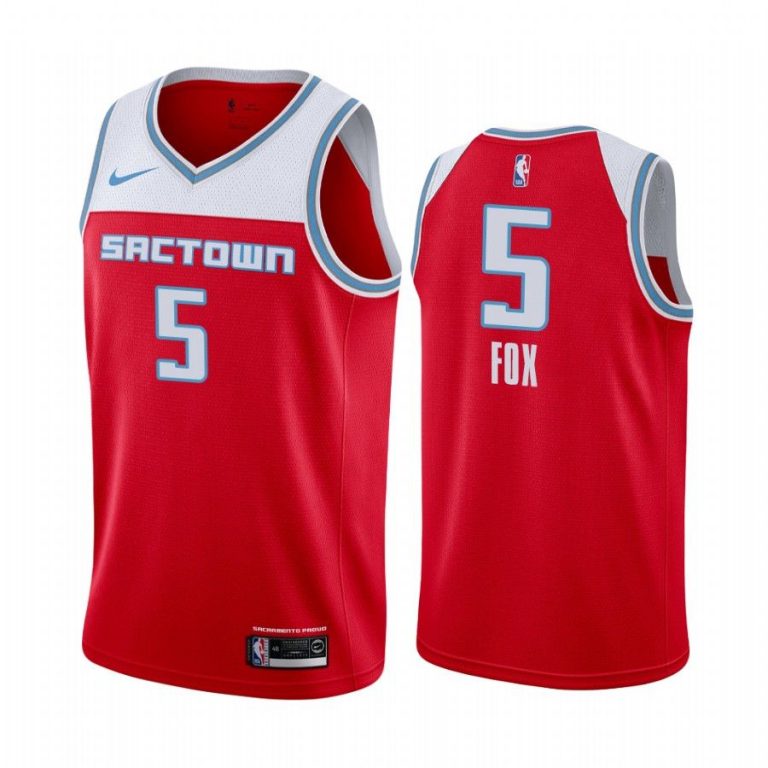 Men De Aaron Fox Sacramento Kings #5 Red 2019-20 City Jersey