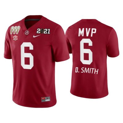 Men DeVonta Smith #6 Alabama Crimson Tide Crimson 2021 Rose Bowl Offensive MVP Special Commemorate Jersey