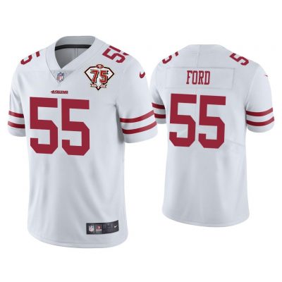 Men Dee Ford San Francisco 49ers White 75th Anniversary Patch Limited Jersey