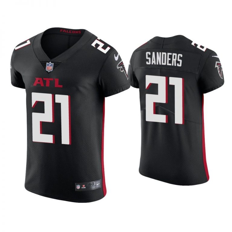 Men Deion Sanders Atlanta Falcons Black Vapor Elite Jersey